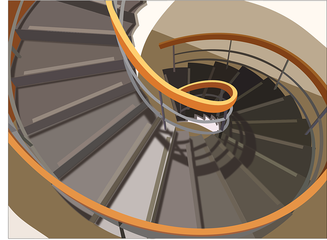 ilustrace točitého schodiště